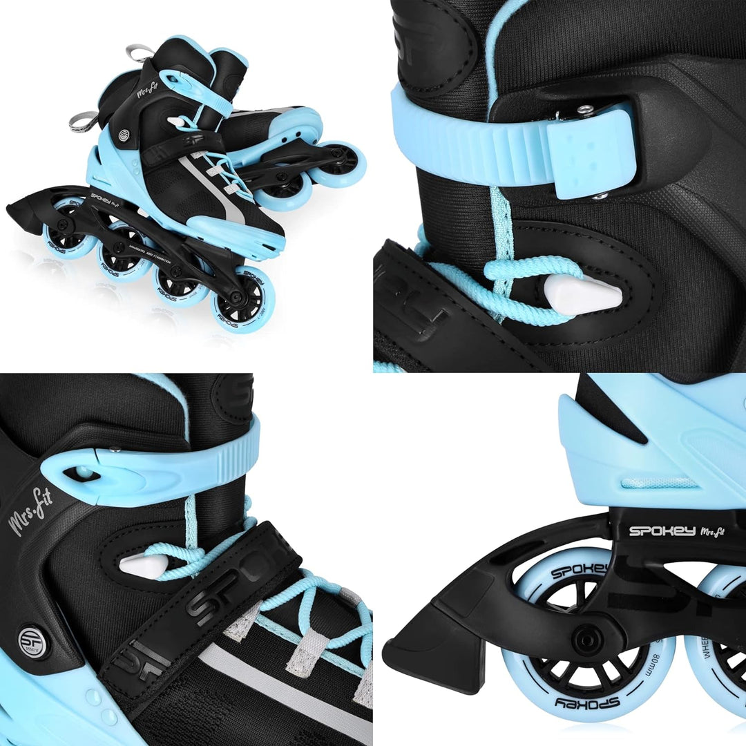 Spokey MrFIT &amp; MrsFIT Inline-Skates für Männer und Frauen mit dreifachem Verschlusssystem, Grösse 36