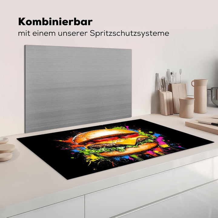 Herdabdeckplatte 90x52 cm Einteilig Herdabdeckung Abdeckplatte für Ceranfeld Abdeckung Induktionskoc