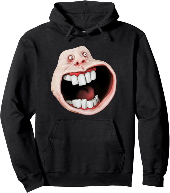 Trollge, Trollface Funny Troll Face, Rage Comic, Dank Meme Pullover Hoodie