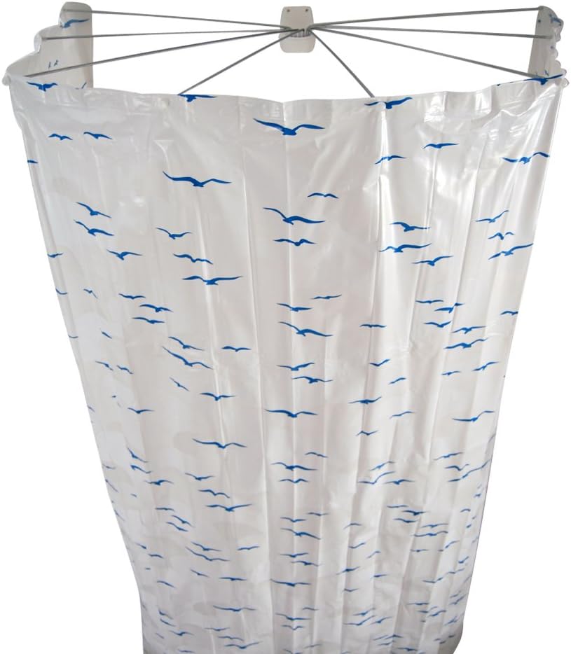 RIDDER Sylt Duschspinne, Duschfaltkabine, Ombrella, blau, 170 cm & 50600-0 50600 Duschvorhangklammer