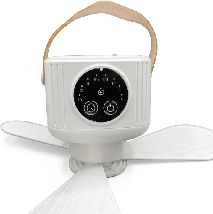 HAC24 2x Portabler Akku Ventilator zum Hängen mit Licht &amp; Fernbedienung Outdoor Camping Deckenventil