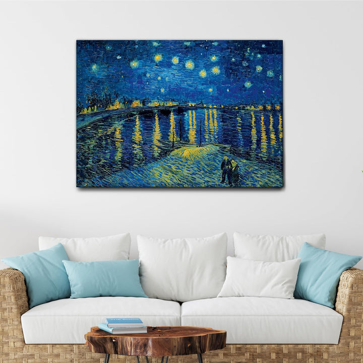 Giallobus - Gemälde - Vincent Van Gogh - Sternennacht über der Rhône - Leinwand - 140x100 - Bereit z