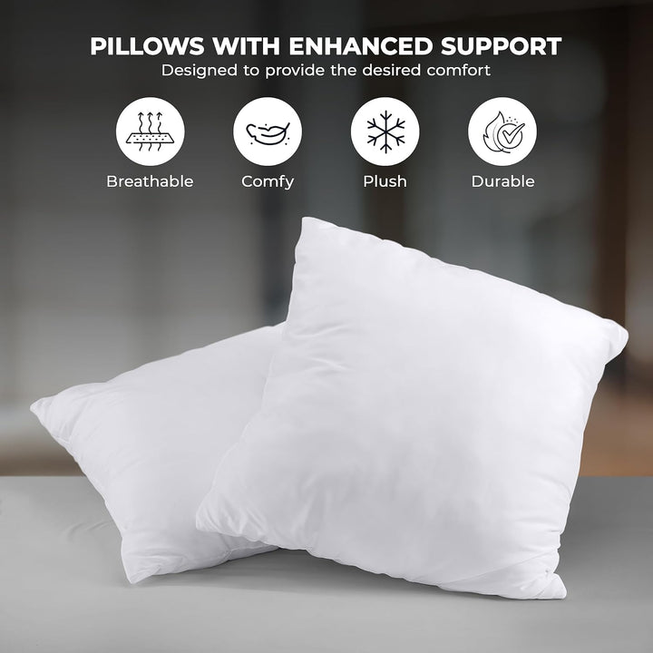 Utopia Bedding 2er Set Kissenfüllung 80 x 80 cm, Innenkissen Füllkissen Kopfkissen Sofakissen (Weiss