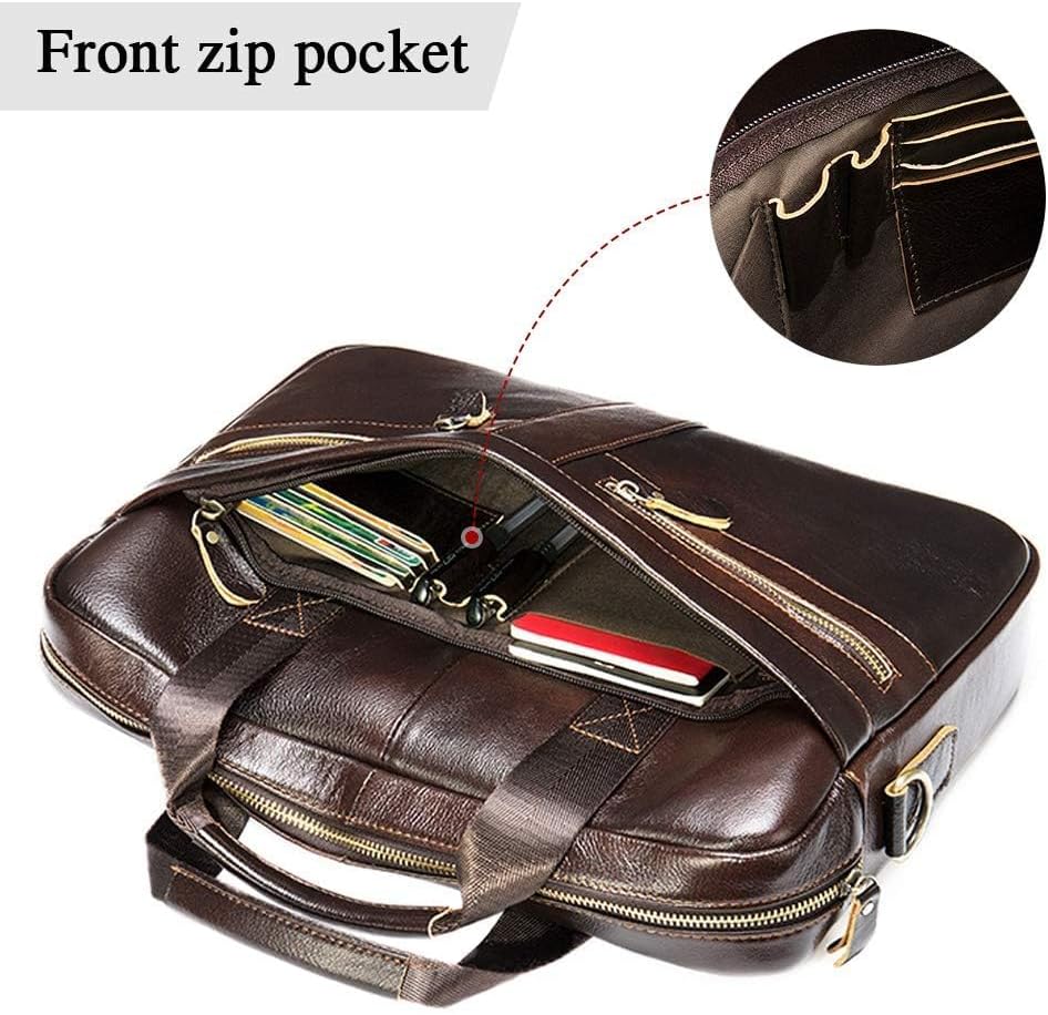 Businesstasche Herren Leder Aktentasche Männer Handtasche Vintage Laptoptasche Arbeitstasche Umhänge