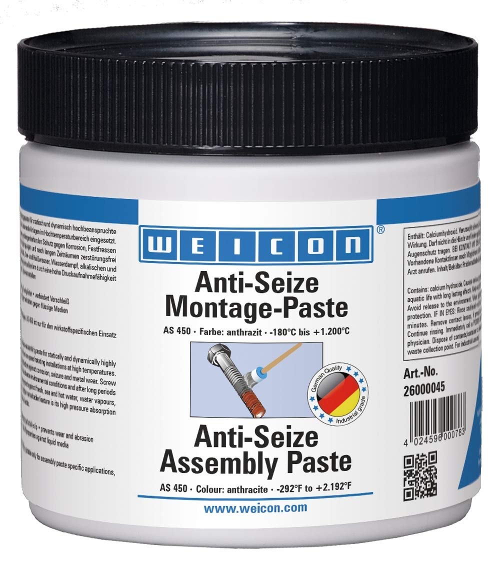 WEICON Anti-Seize Montagepaste 450 g hitzebeständiger Schutz gegen Korrosion, Festfressen und Versch