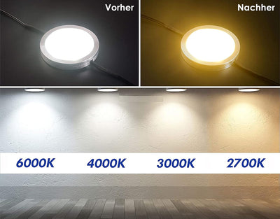 KROPP Selbstklebende Farbfolien für LED Lampen, 4 cm Kreiszuschnitt, 3 Töne Warmweiss Farbfilter zur