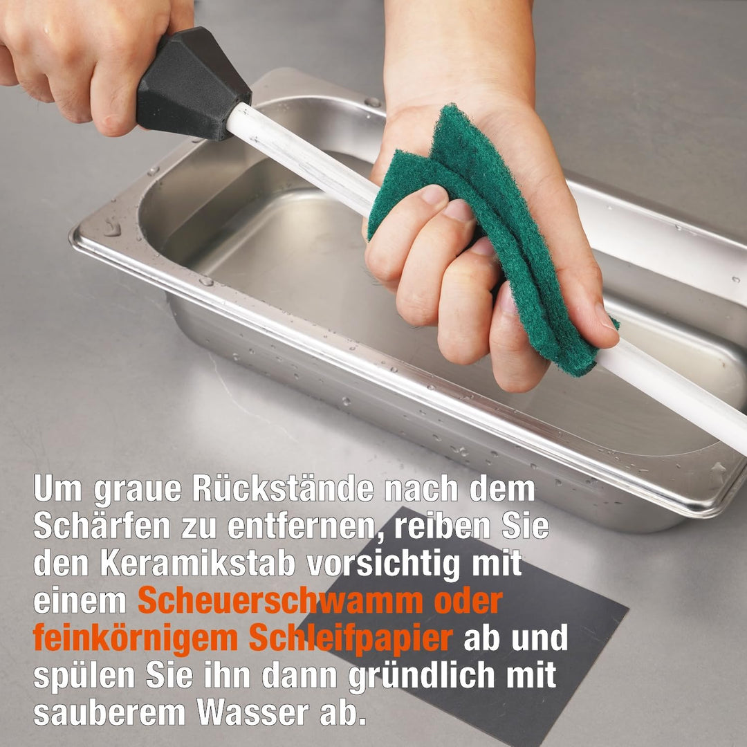 Sharpeak Gesamt 45 cm/Stangen 30 cm Keramik-Wetzstahl mit eingebauter Winkelführung und Anti-Bruch-K
