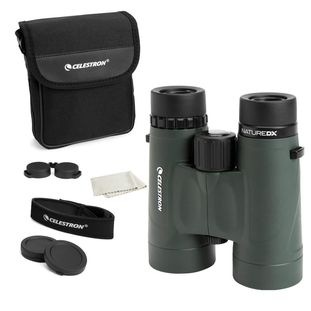 Celestron 71332 Nature DX 8 x 42 mm Ferngläser mit mehrfach vergütete Linse, BaK-4 Prismenlinse und