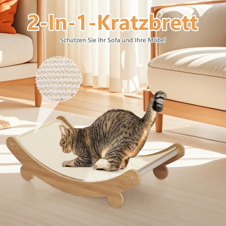 Kratzbretter Katze, 2-in-1 Kratzbrett Katze Sisal, Grosses Kratzpappe für Katzen, Multifunktional Kr