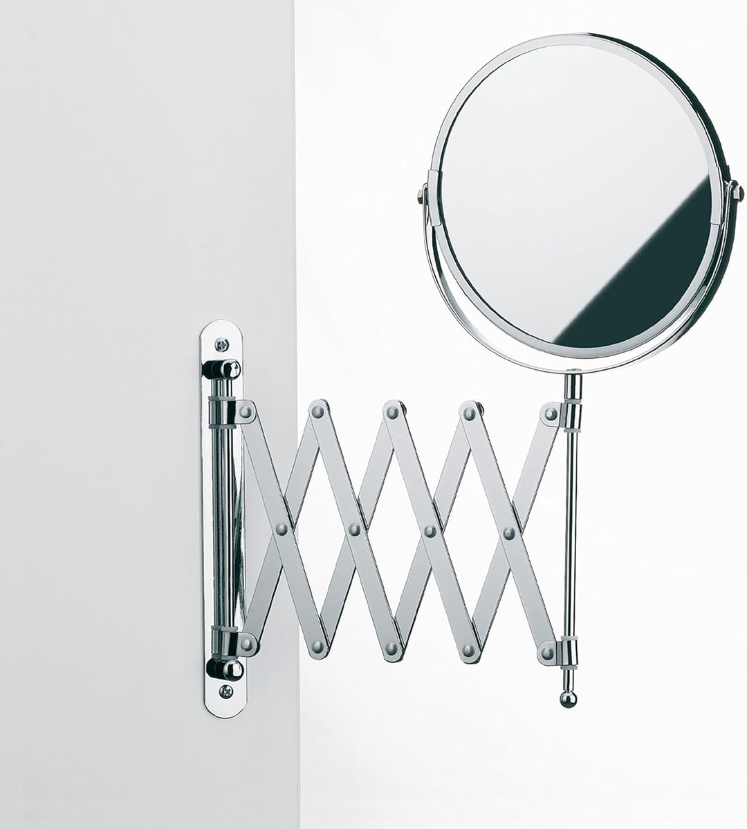 kela Wandspiegel Avita, Ø 18,5 cm, Metall, silber glänzend, ausziehbar, 1-/5-fach Vergrösserung, 208