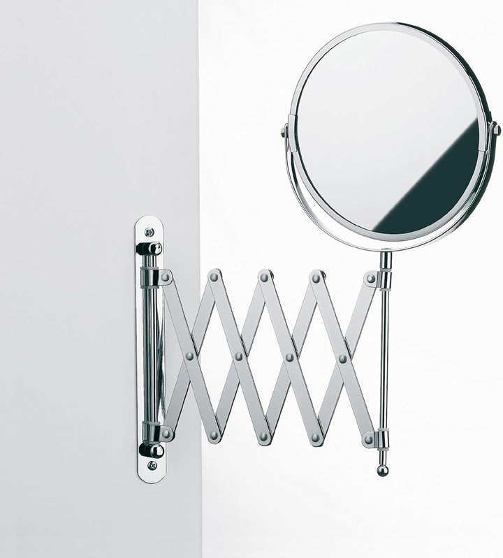 kela Wandspiegel Avita, Ø 18,5 cm, Metall, silber glänzend, ausziehbar, 1-/5-fach Vergrösserung, 208