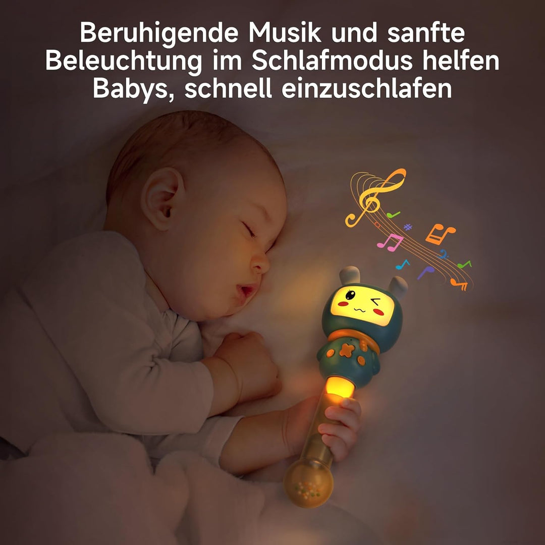 TUMAMA Rassel Baby Mit Musik Und 7 Lichter，Babyrassel Sensorik Spielzeug, Musikspielzeug Mit Geräusc