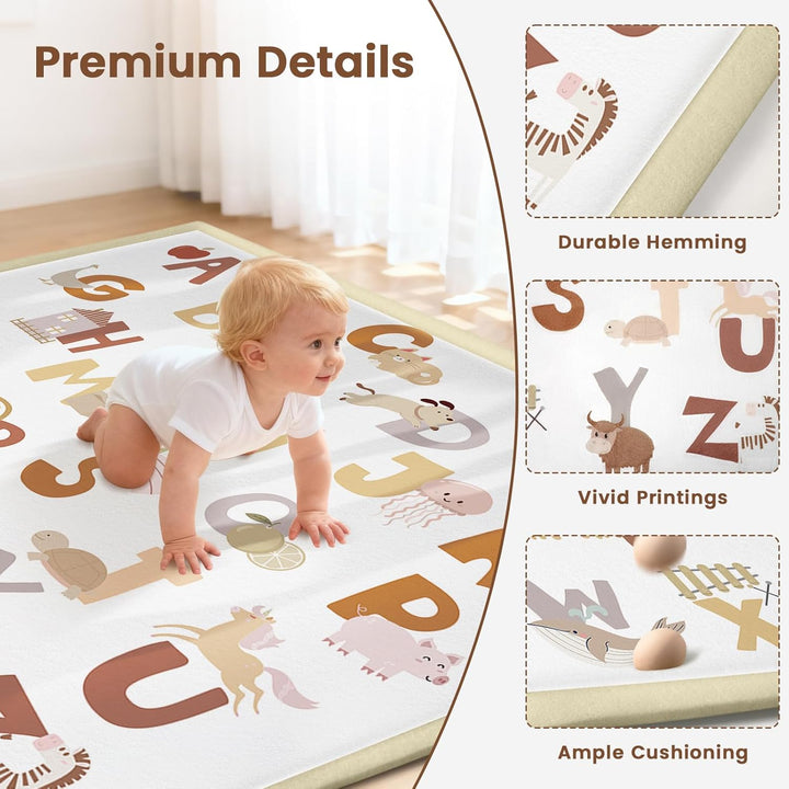 Teppich Krabbelmatte Baby 150x180x3cm, Spielmatte Krabbeldecke Turnmatte Spielteppich für Baby Kinde