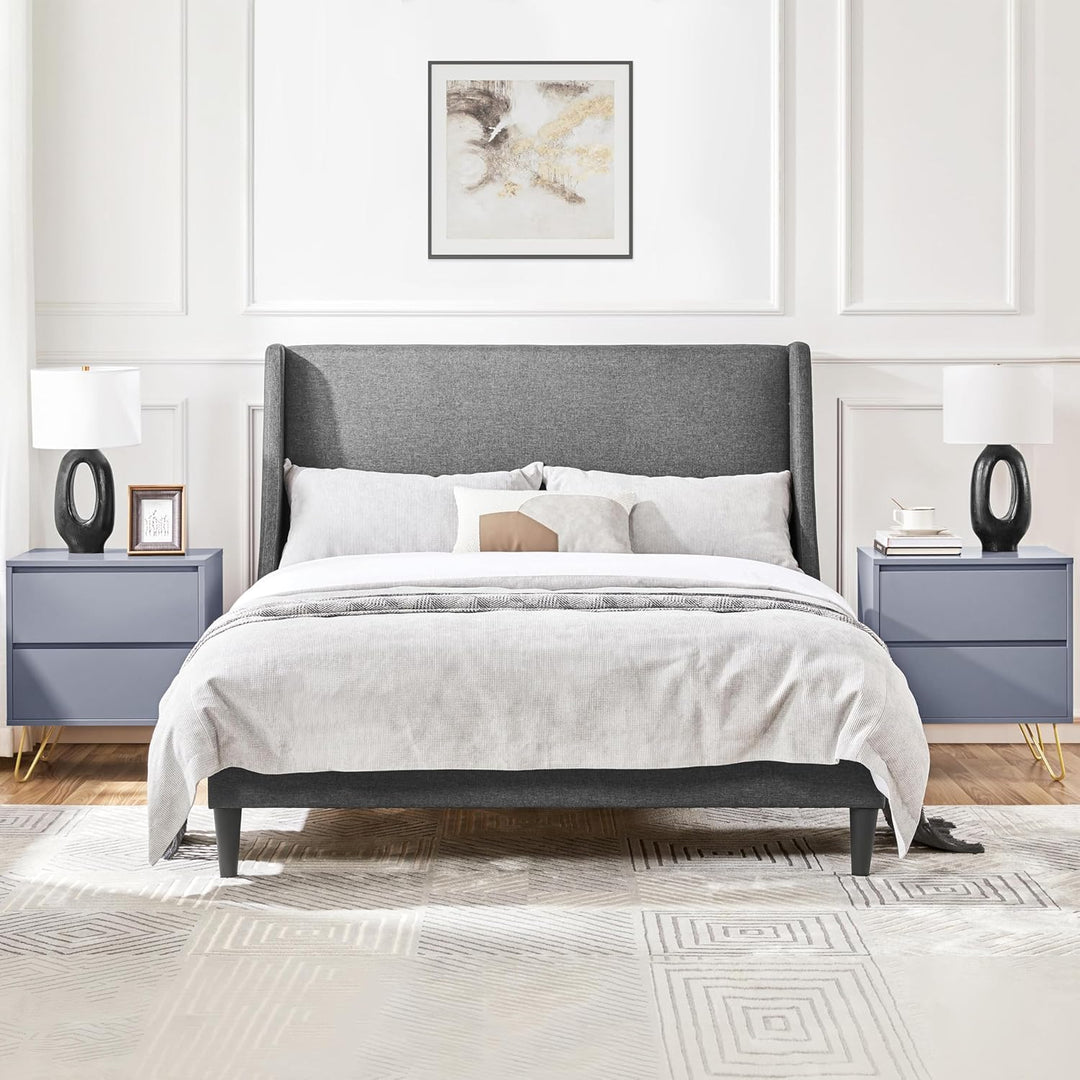 Yaheetech Nachttisch Nachtschrank mit 2 Schubladen und Metallbeinen Boxspringbett Nachtkommode Schub