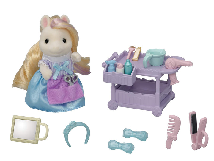 Sylvanian Families 5644 Pony Friseur Spielset mit Figur - Puppenhaus Spielset Modern, Modern