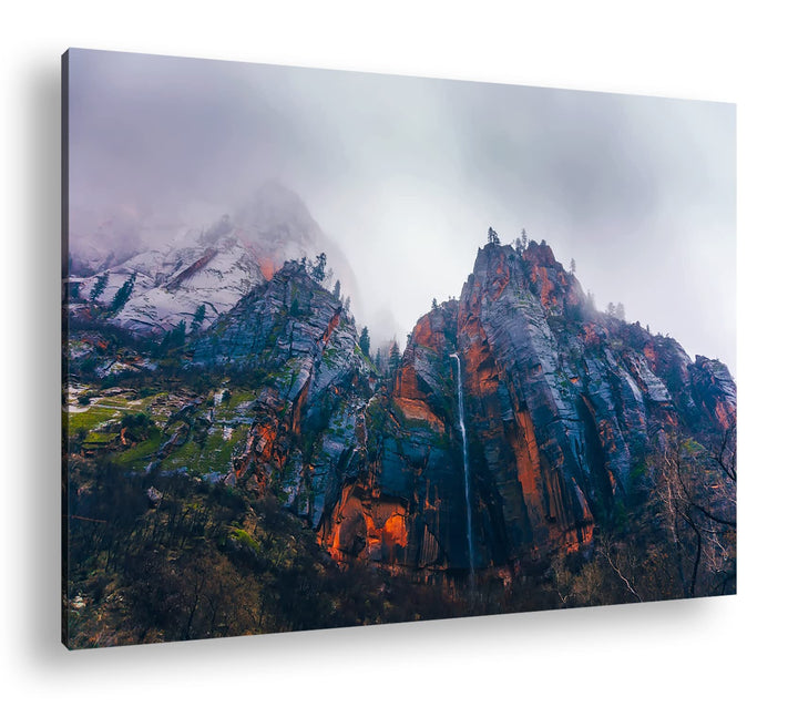 deyoli Berge im Zion Nationalpark Utha Format: 80x60 als Leinwand, Motiv fertig gerahmt auf Echtholz