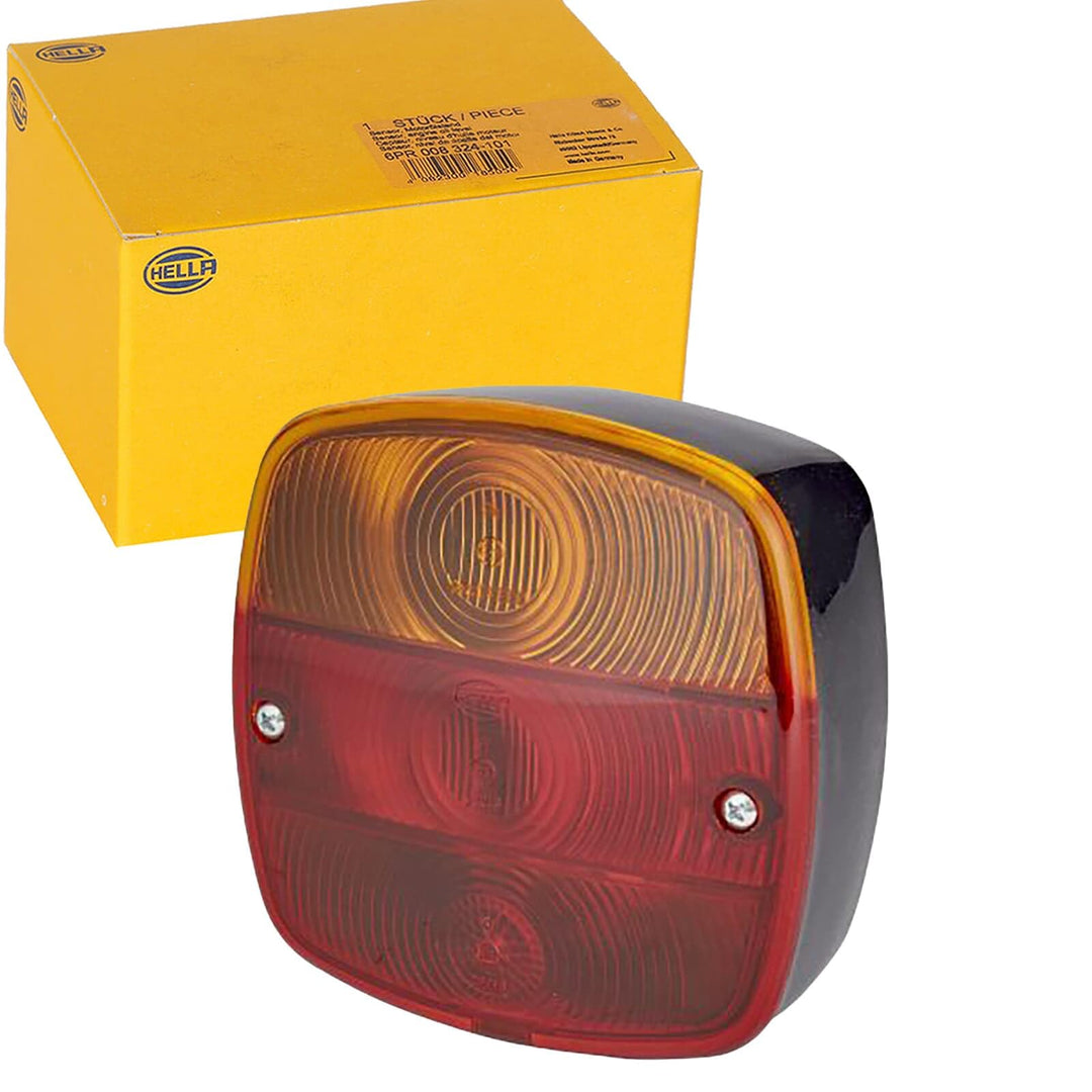 HELLA Rückleuchte - Glühlampe - 12V - Anbau/geschraubt - ECE/nicht SAE - Lichtscheibenfarbe: rot/gel
