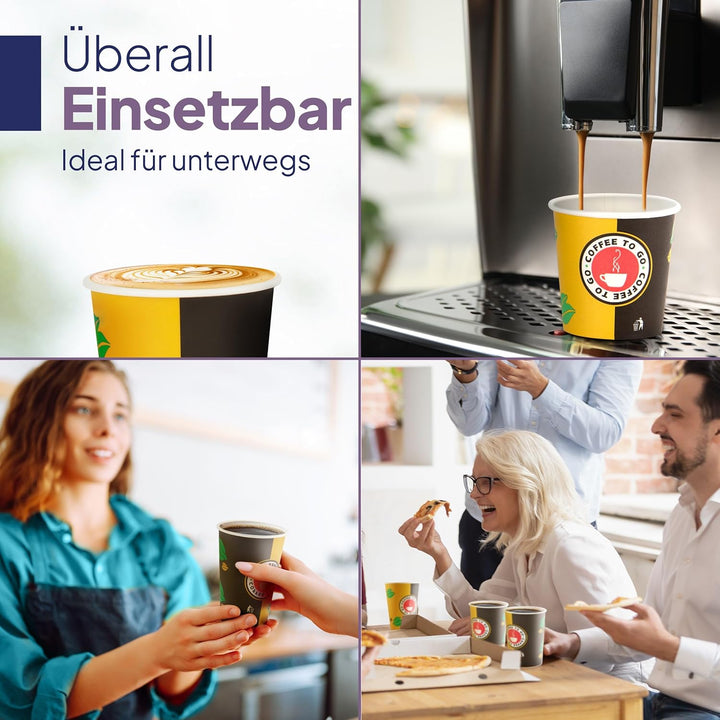 Inoverse Pappbecher 300ml, Einweg Coffee to Go Becher, Kaffee to go Becher Pappe, 12oz Trinkbecher f