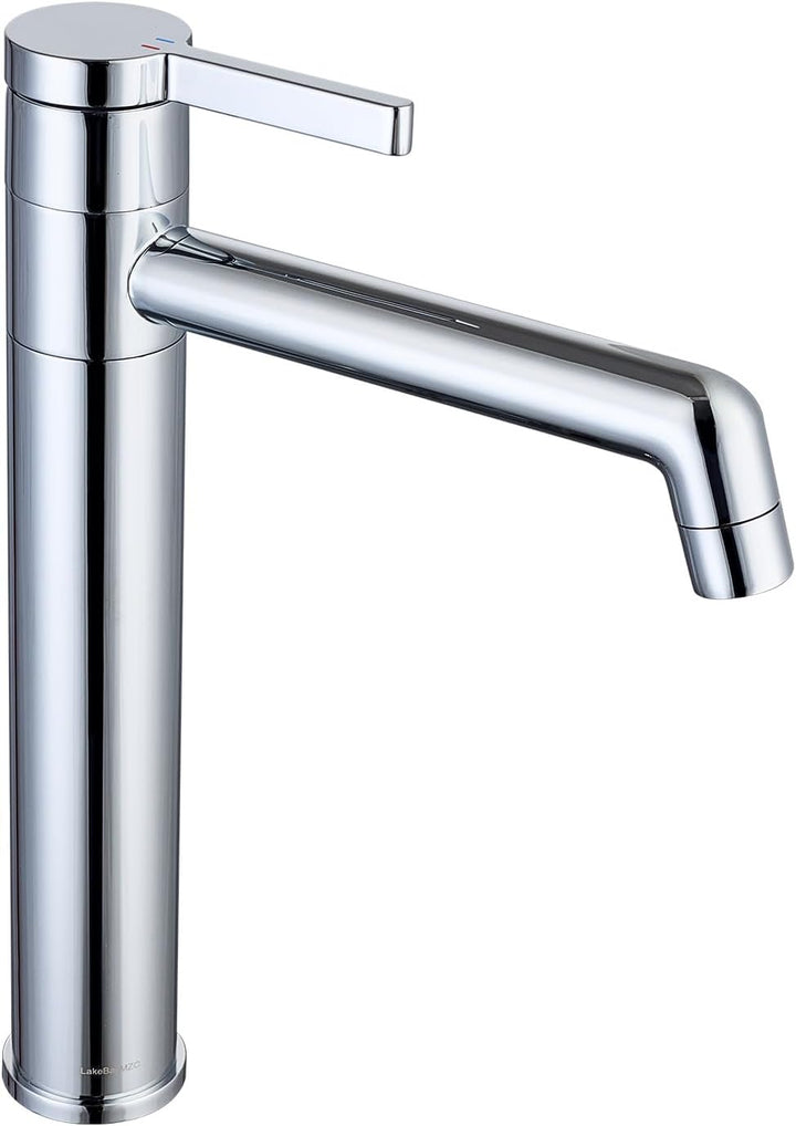 Wasserhahn Bad LakeBayMZC Hoch Chrom Mit Auslaufhöhe 203 mm, Messing Armatur Badezimmer mit 360° dre