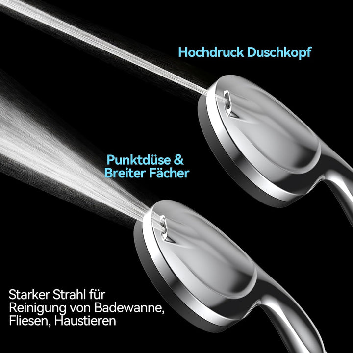 VOXON Hochdruck Duschkopf mit Schlauch, Shower Head mit 10 Strahlarten, Duschkopf Druckerhöhend, Dus