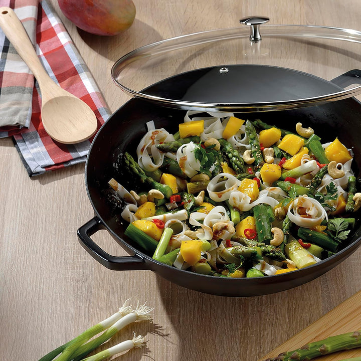 kela 12475 Calido Wok, Cast Iron, 4 liters Schwarz, Schwarz