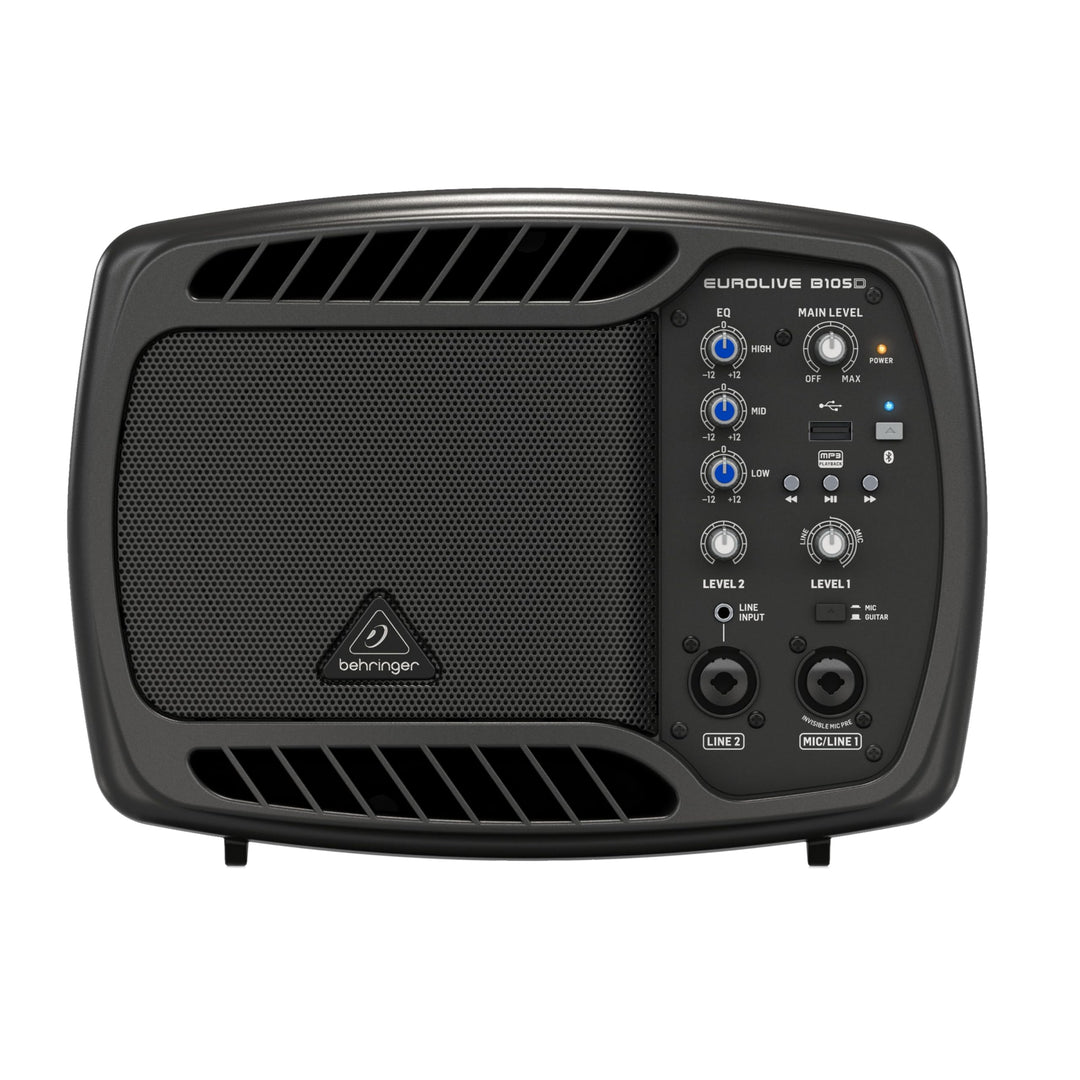 Behringer B105D Ultrakompakter 50-Watt-PA/Monitor-Lautsprecher mit MP3-Player und Bluetooth-Audio-St