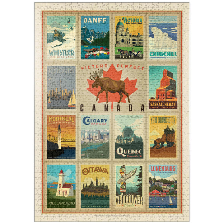 Kanada Reisen, Collage, Vintage Poster - Premium 1000 Teile Puzzle - MyPuzzle Sonderkollektion von A