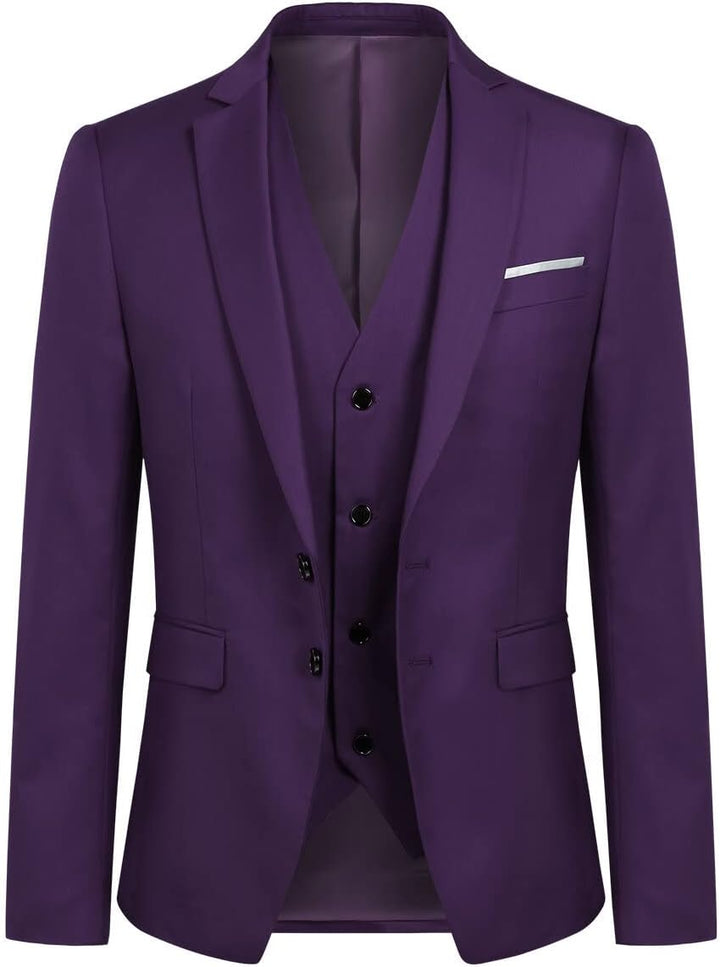 YOUTHUP Anzug Herren 3 Teilig Anzüge Slim Fit 2-Knopf Herrenanzug Modern Formell Sakko Weste Hose fü