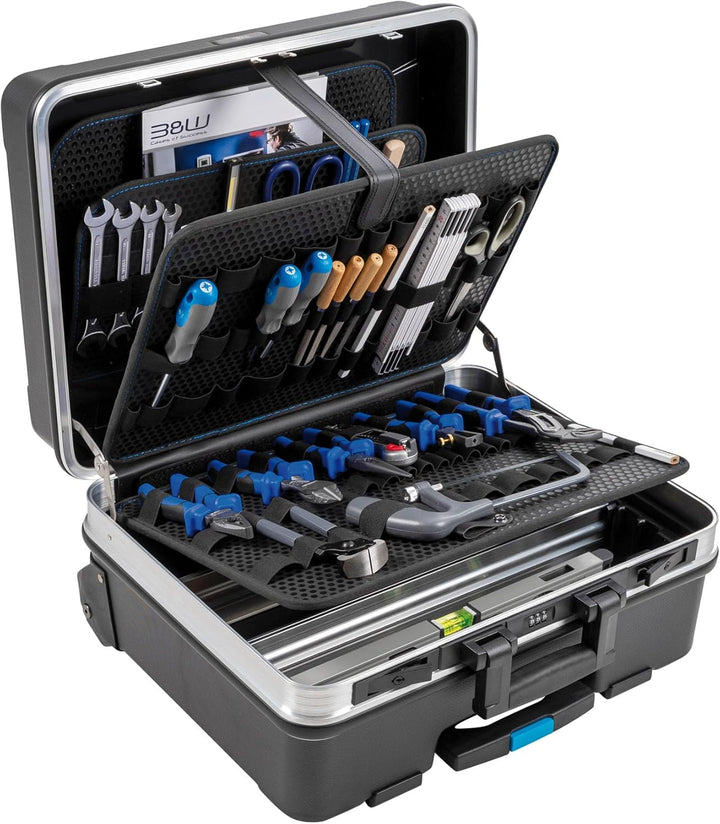 B&W Werkzeugkoffer GO mobil mit Werkzeughalteschlaufen (Koffer aus ABS, Volumen 36l, 48 x 37,5 x 20