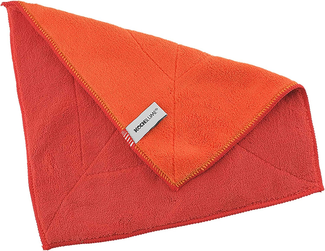 Kochblume Microfasertuch Set, 10-teilig | Premium Microfaser | Set in der bunten Box (rot-orange), R