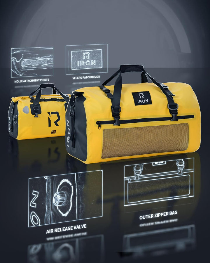 BORLENI Motorrad Hecktasche Gepäckrolle wasserdicht 50L – Premium Motorradtasche mit Rolltop, Reflek