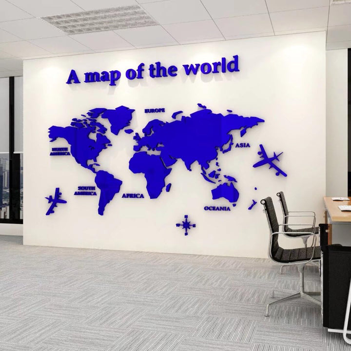 3D Acryl Kunst Hochwertig Wandkunst Wandmalereien Weltkarten Weltkarte Erde Welt Dekor Kristall Wand