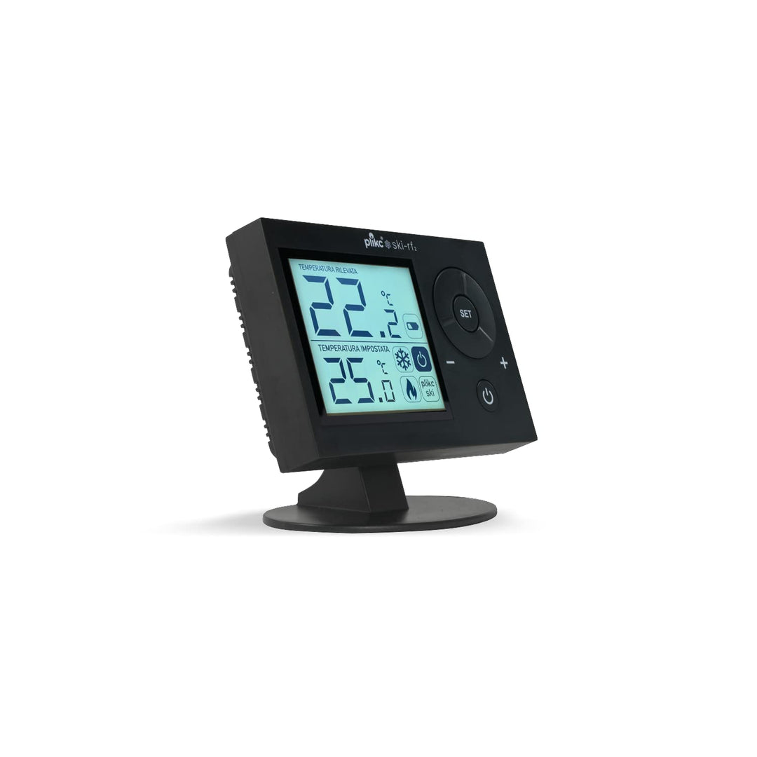 SKI 2 RF Digitales Raumthermostat (Schwarz Wireless) Schwarz, kabellos, Schwarz, kabellos