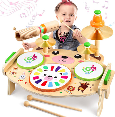 Subtail Schlagzeug Kinder - Trommel Kinder Set - Kinderschlagzeug Spiele Spielzeug ab 3 Jahre - Musi