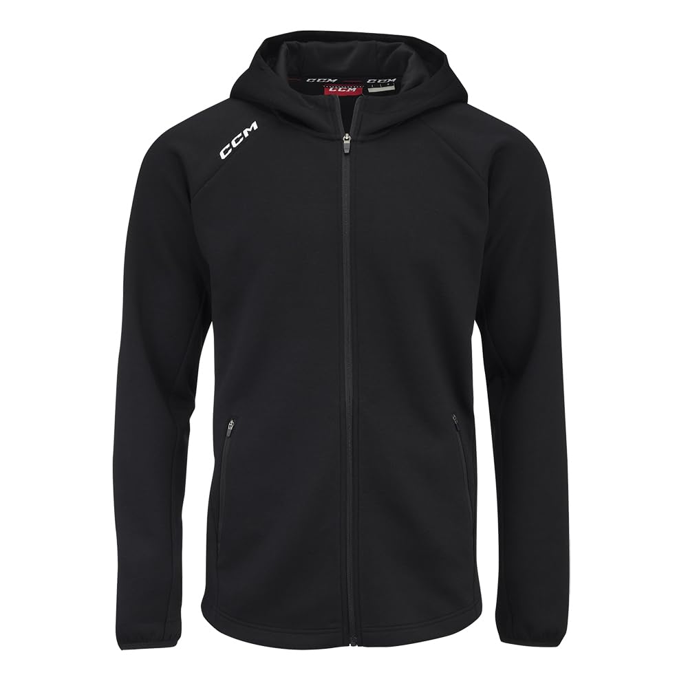 CCM Adult Locker Room Hoodie, Full Zip, Farbe: Schwarz, Grösse: M