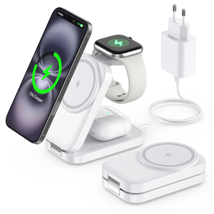 Ladestation kompatibel mit App1e Watch und iPh0ne,Super Tragbar Magsafe Ladegerät für iPh0ne 16 15 1