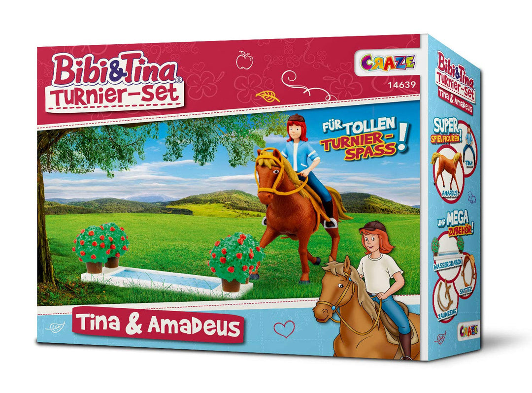 CRAZE Bibi und Tina Spielzeug Turnier-Set TINA & AMADEUS Spielfiguren Pferde Spielzeug mit Pferde Zu