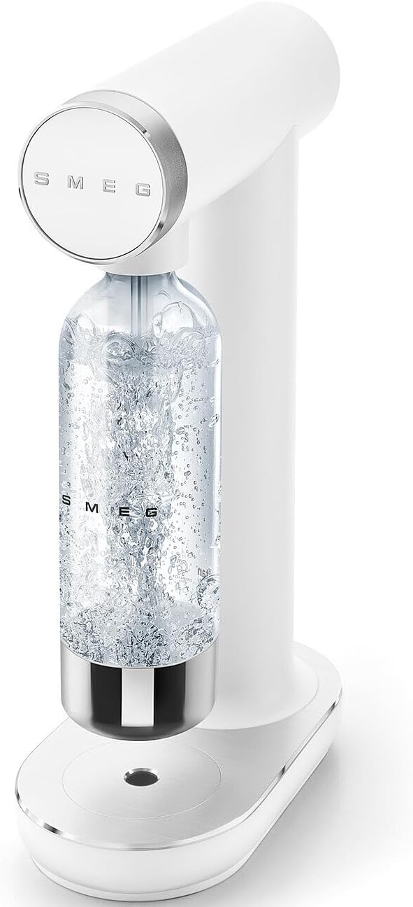 Smeg SKC01WHM Soda Maker, rutschfeste Füsse, platzsparendes Design, 800 ml, Mattweiss Einheitsgrösse