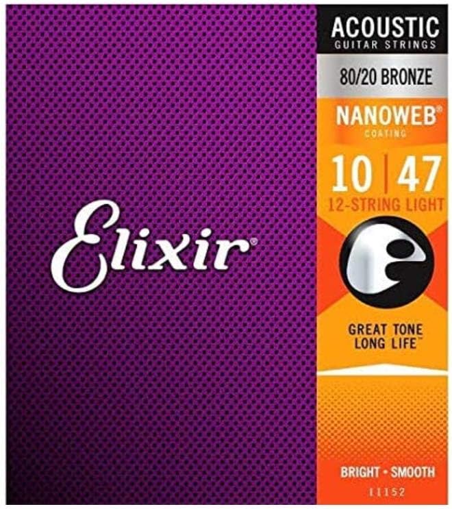 Elixir® 11152 Saiten 80/20 Bronze 12-saiter Akustik-Gitarrensaiten &amp; 16027 Saiten Phosphor Bronze Ak