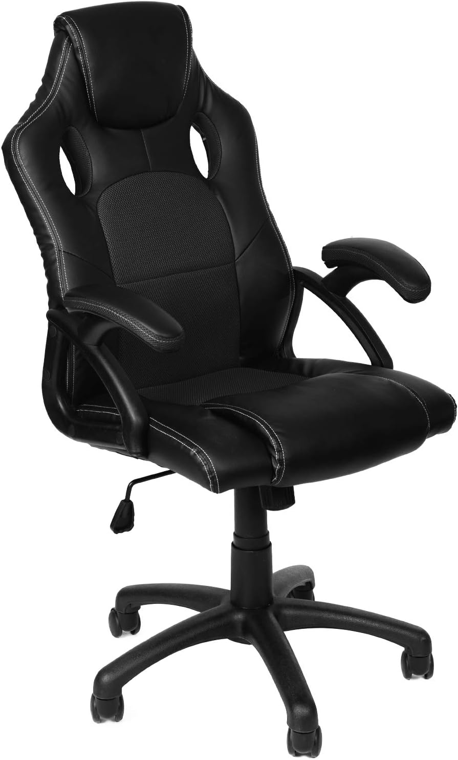 Gamer Stuhl Gaming Schreibtischstuhl Chefsessel Bürostuhl Ergonomisch, Schwarz, 9 Farbvarianten, gep