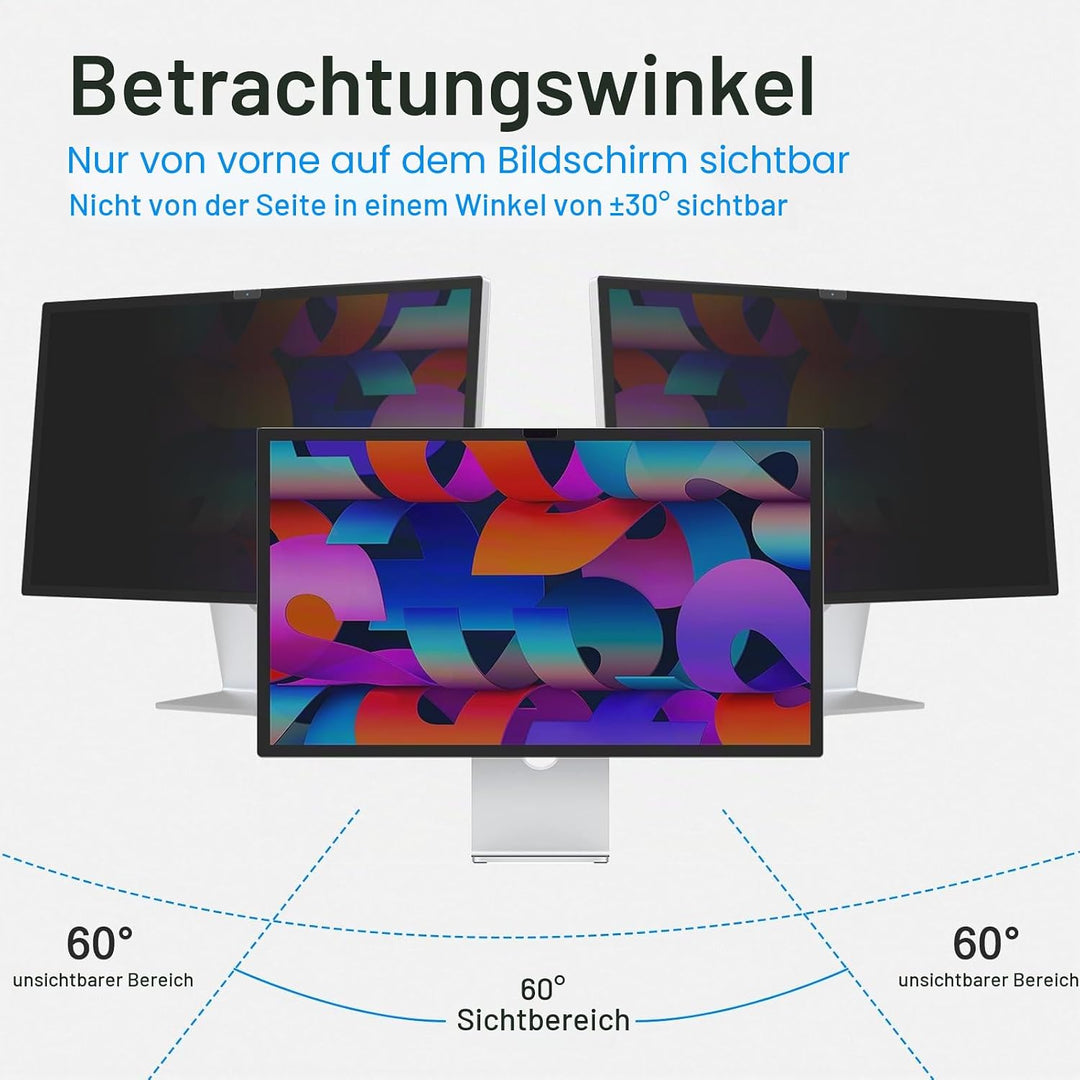 PYS Blickschutzfolie für Apple Studio Display 27 Zoll Monitor Selbstklebend Abnehmbar Blickschutzfil