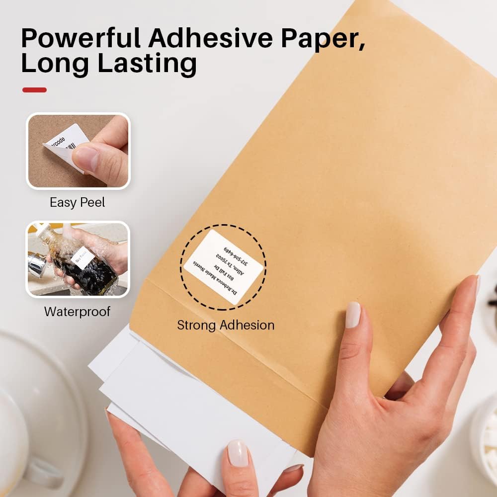 Phomemo 6 Rollen 1.57''X1.18'' (40x30mm) Etikettenpapier, Premium Mehrzweck Thermo Haftetikett für B