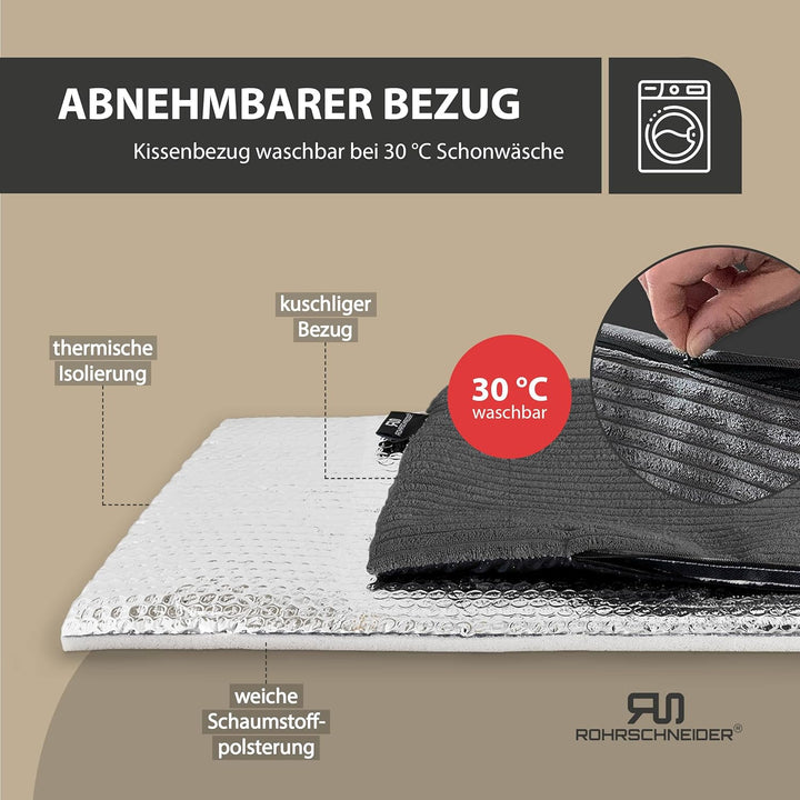Rohrschneider Katzen Fensterliege | selbstwärmende Katzendecke | Made in EU | Katzenkissen mit Rutsc