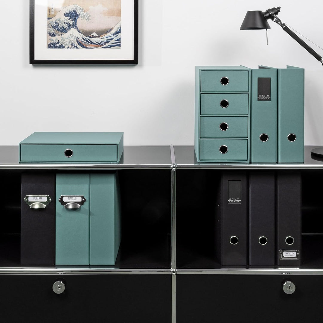 Rössler SOHO 4er Schubladenbox aus Papier | Büro Organizer Schreibtisch | Schubladen Organizer Büro