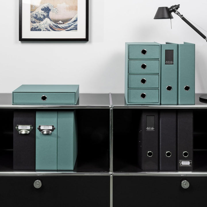 Rössler SOHO 4er Schubladenbox aus Papier | Büro Organizer Schreibtisch | Schubladen Organizer Büro