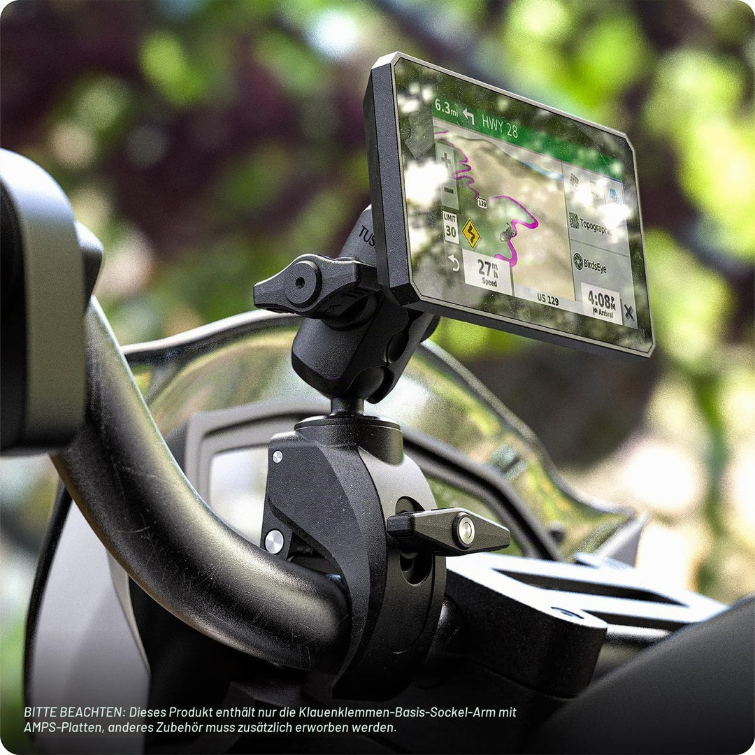 TUSITA Motorrad ATV/UTV Halterung Kompatibel mit Garmin Montana, Zumo XT - Klauenklemme Basis Short