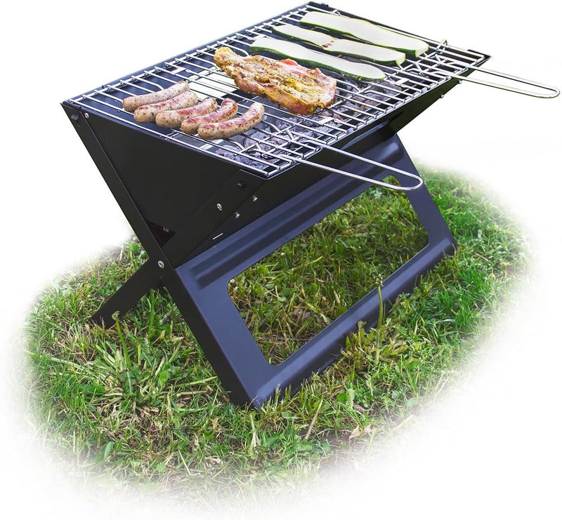 Relaxdays Klappgrill, praktisch, tragbar, inkl. Rost und Kohleschale, H x B x T: 30,5 x 30 x 45,5 cm