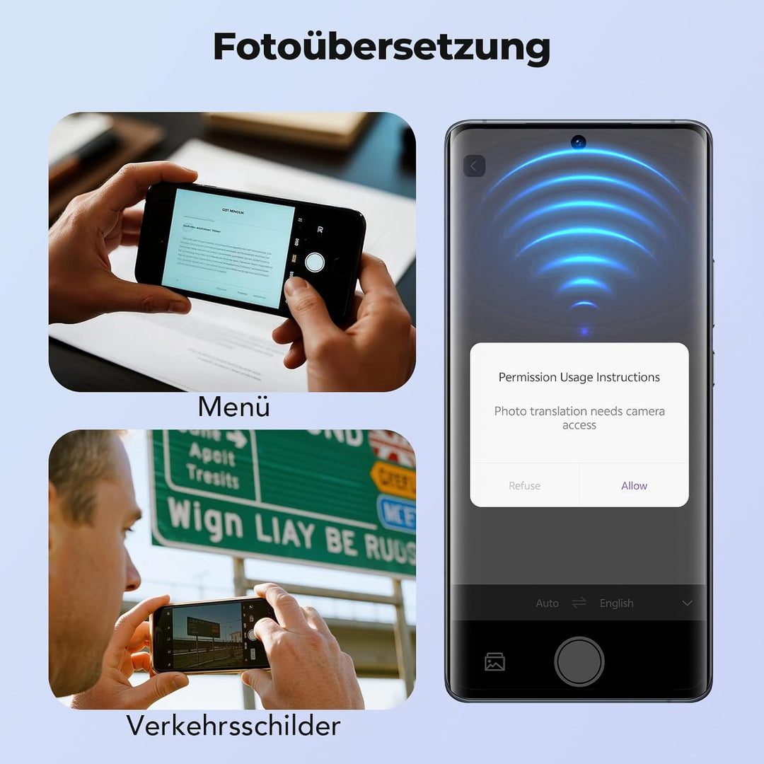 BEARTAIN Ki Übersetzer Kopfhörer, 3-in-1 Übersetzungskopfhörer mit echtzeit übersetzung, 150 Sprache