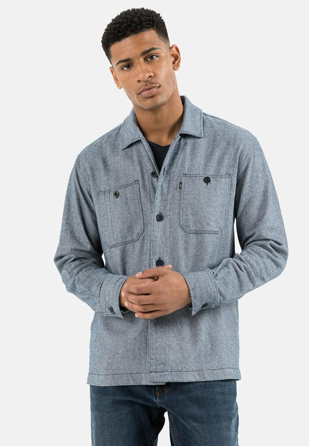 camel active Herren 4091336s63 Hemd M Night Blue, M Night Blue