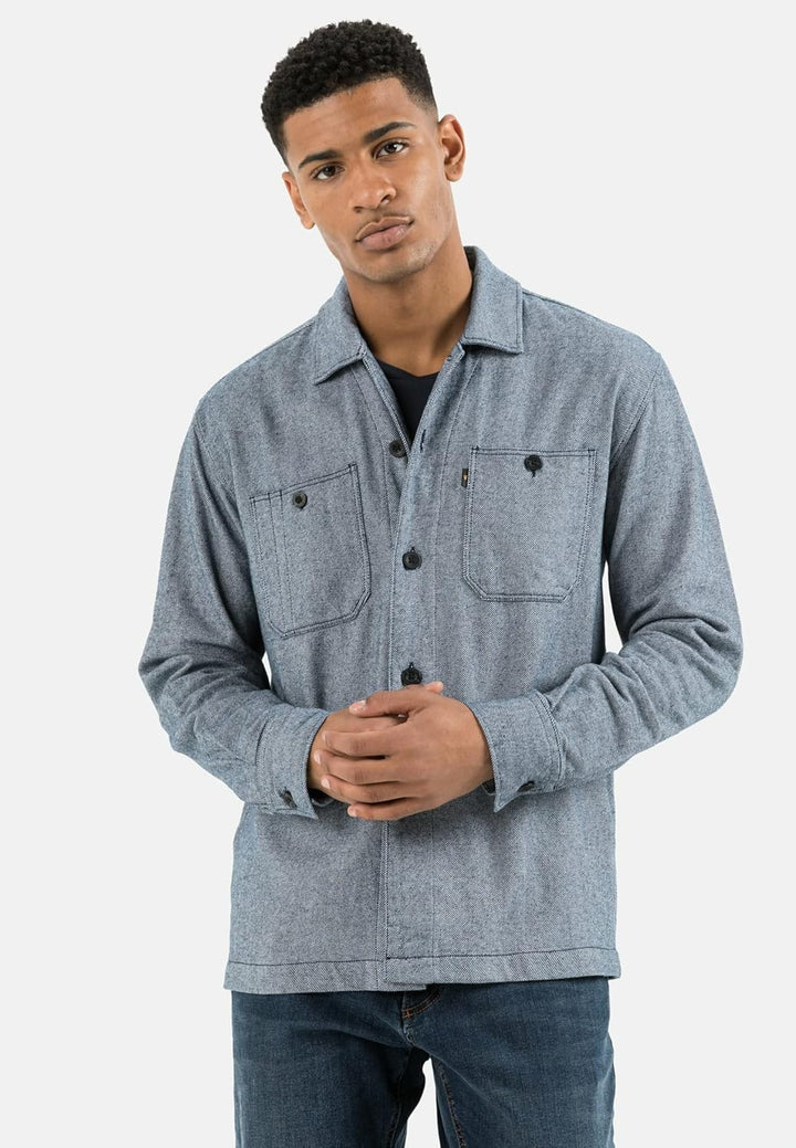 camel active Herren 4091336s63 Hemd M Night Blue, M Night Blue